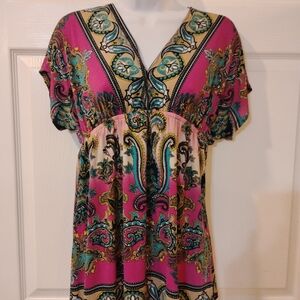 Vibrant Pink Paisley Women's Top